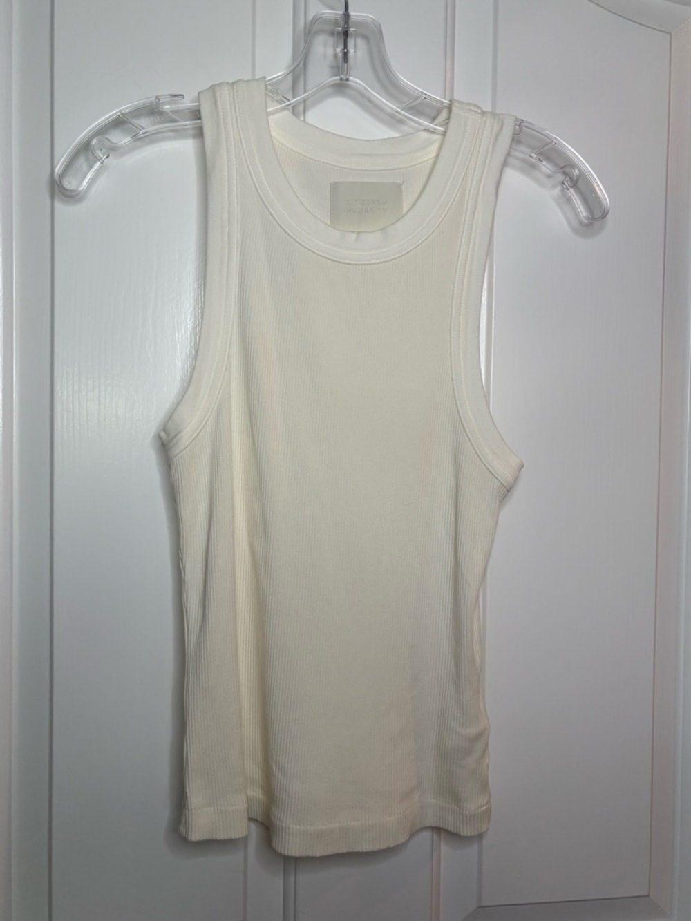 EUC Citizens Of Humanity Isabel ivory Ribbed Crew Tank Top size small